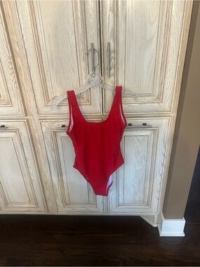 Shekini Red One-Piece Swimsuit with Scoop Neck